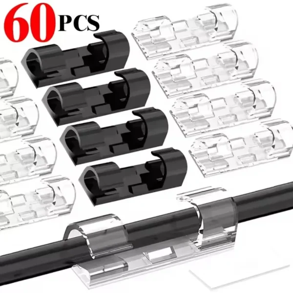 Cable Clips Organizer Drop Wire Holder Cord Management Self-Adhesive Cable Manager Fixed Clamp Wire Winder For Home Office Car