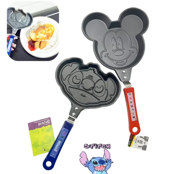 Anime Stitch Kids Breakfast Frying Pot Mickey Mouse Figure Kitchen Tools Egg Omelette Mold Non-Stick Frying Pan Baby Toy