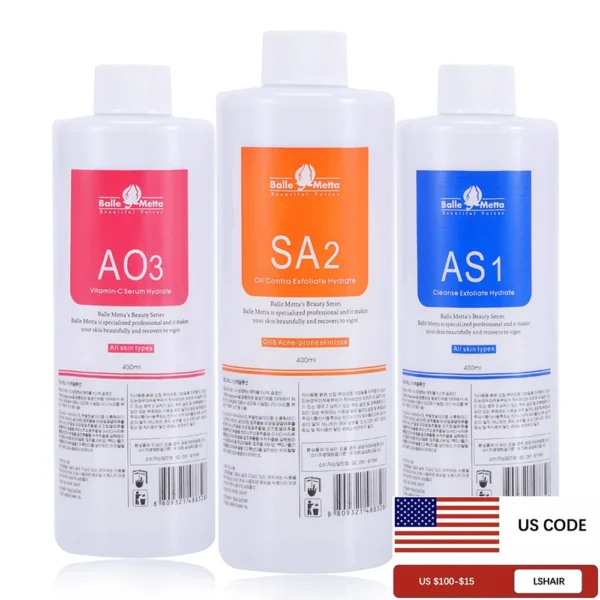 3pcs/Lot 1200ML Hydra Liquid Face Serum Facial Aqua Peel Solution AS1 SA2 AO3 For Beauty Machine SkinCare Deep Cleaning