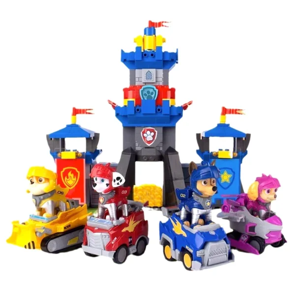 Paw Patrol Patrulha Canina Lookout Tower Rescue Chase Skye Knight Series Pullback Car Command Center Watchtower Kids Toys Gifts